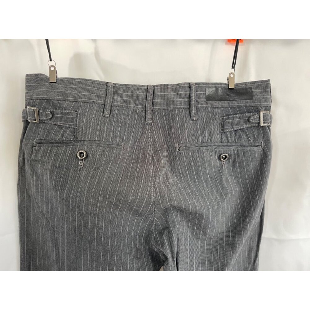 Express Rocco Slim Fit Low Rise Straight Leg Men's Grey Pinstripe Pants 32x32